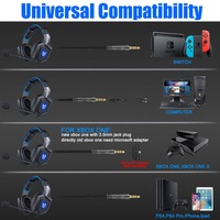 ONIKUMA K8 PS4 zestaw słuchawkowy kamuflaż casque przewodowy komputer Gamer słuchawki stereofoniczne do gier z mikrofonem LED Lights na XBox One/Laptop 4
